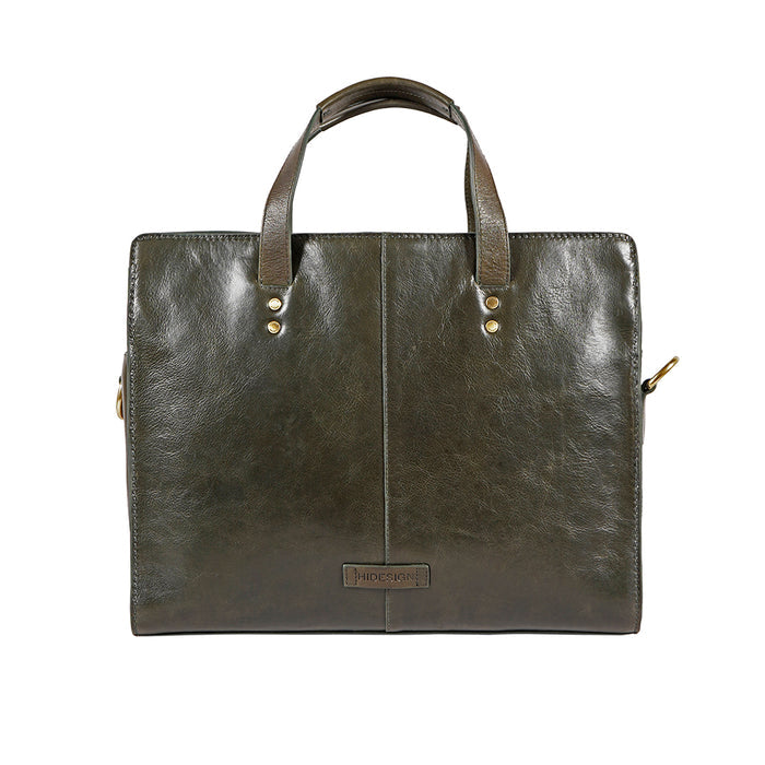 La Plata 03 Green Leather  Laptop Bag