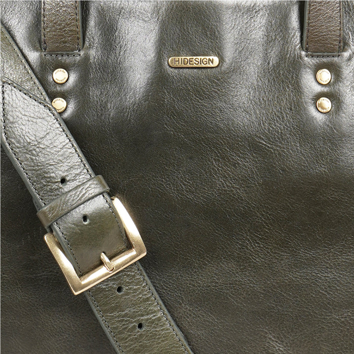 La Plata 03 Green Leather  Laptop Bag