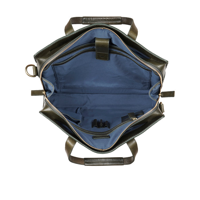 La Plata 03 Green Leather  Laptop Bag