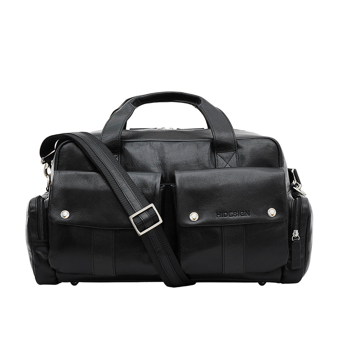 La Plata 04 Black Leather  Duffle Bag
