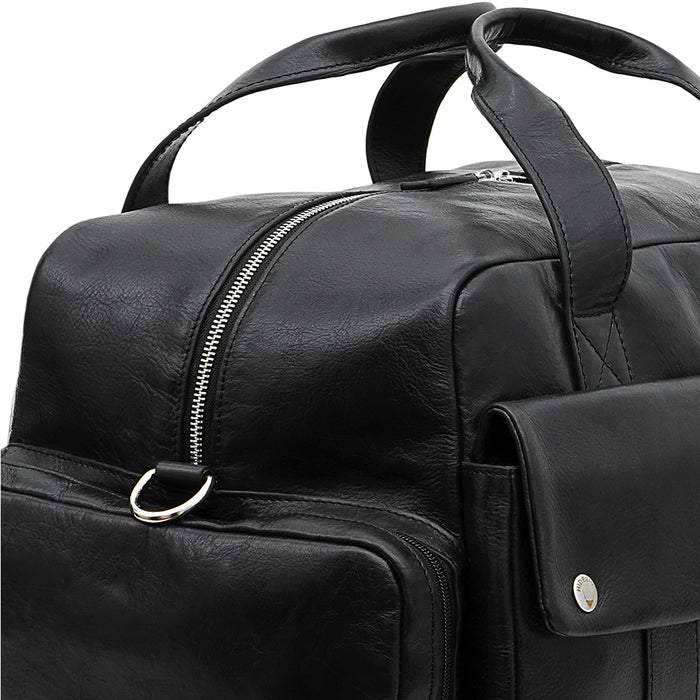 La Plata 04 Black Leather  Duffle Bag