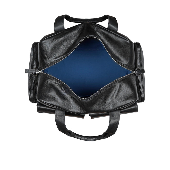 La Plata 04 Black Leather  Duffle Bag