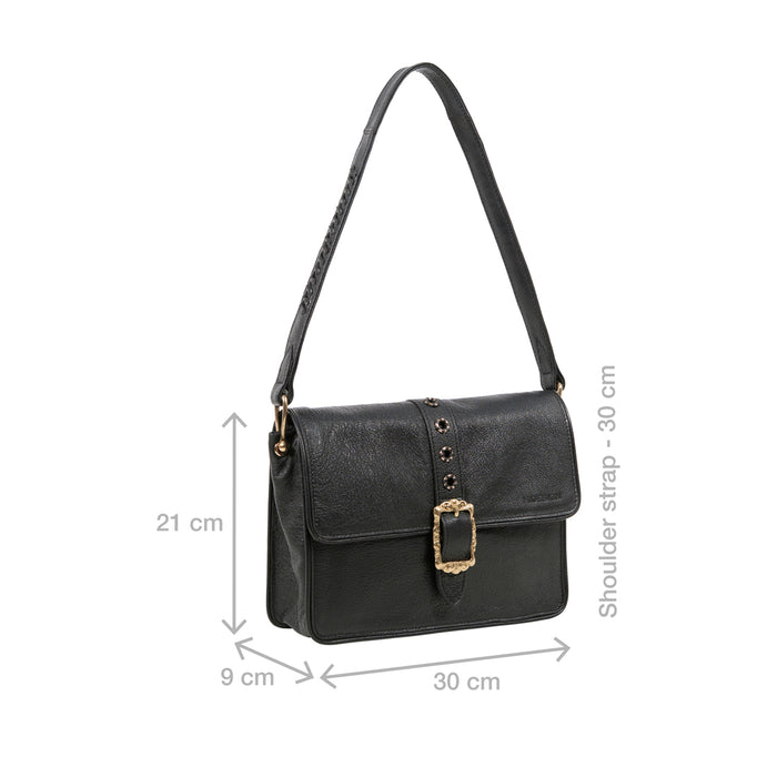 Lafayette 02 Black Leather Shoulder Bag