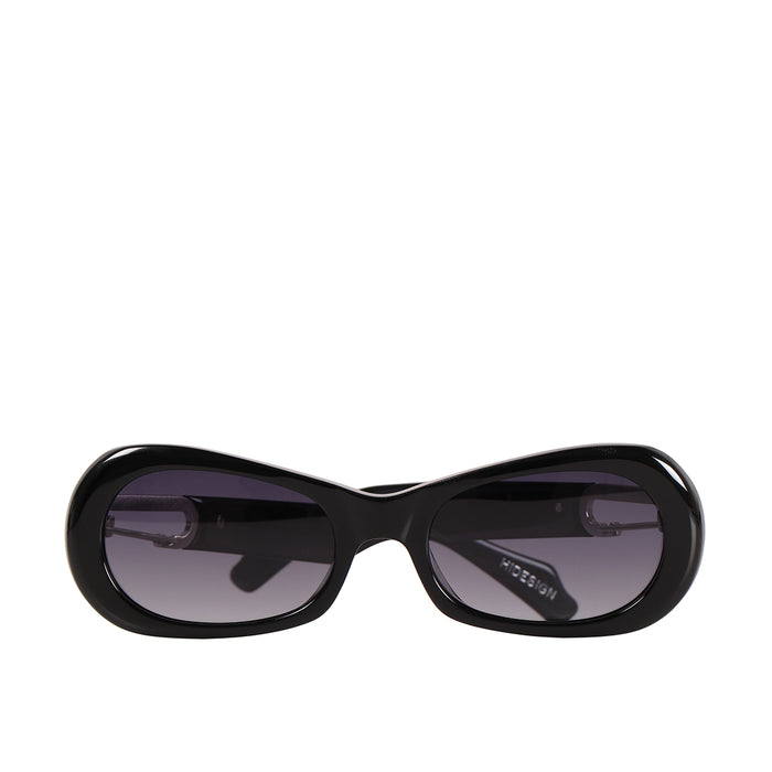 Laguna Women's Black Retro Oval Sunglasses