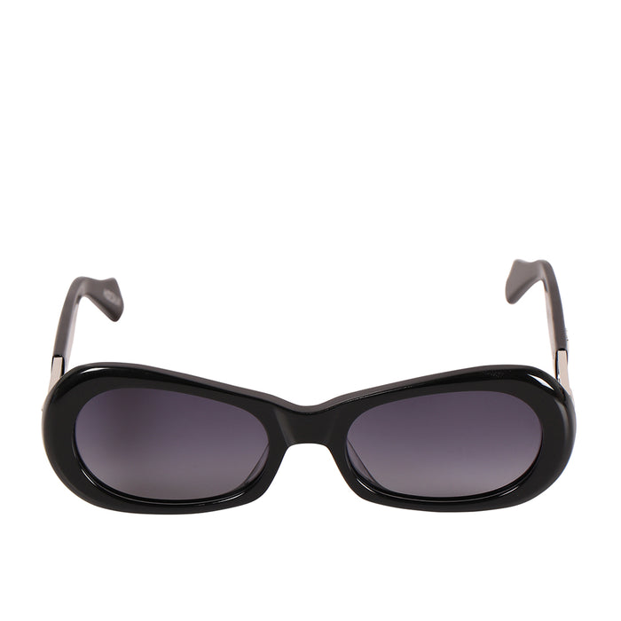 Laguna Women's Black Retro Oval Sunglasses