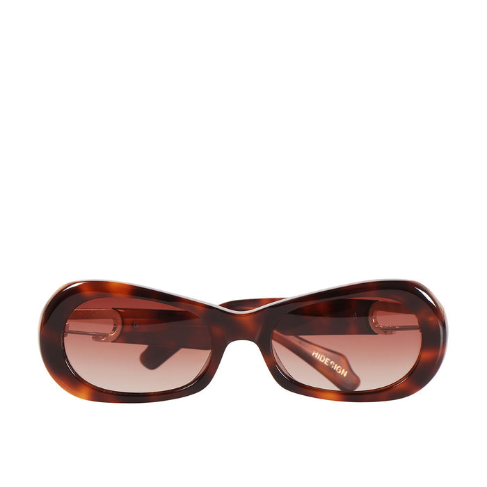 Laguna Women's Brown Retro Oval Sunglasses