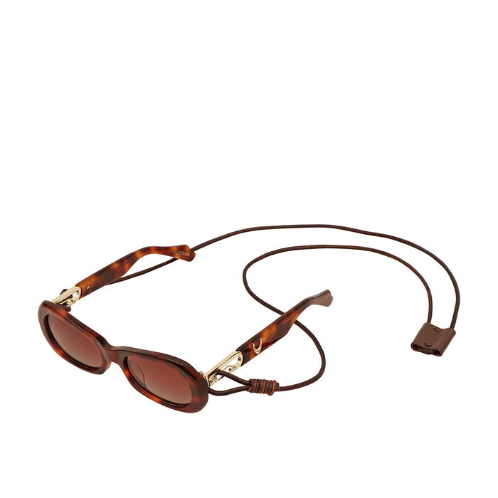 Laguna Women's Brown Retro Oval Sunglasses
