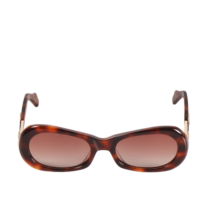 Laguna Women's Brown Retro Oval Sunglasses
