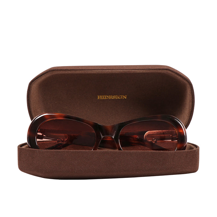 Laguna Women's Brown Retro Oval Sunglasses