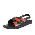 Laos Women's Black Leather Strap Sandals