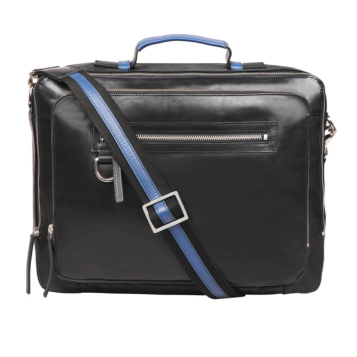 Le Mans 01 Black Leather  Messenger Bag