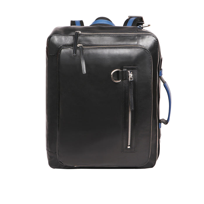 Le Mans 01 Black Leather  Messenger Bag