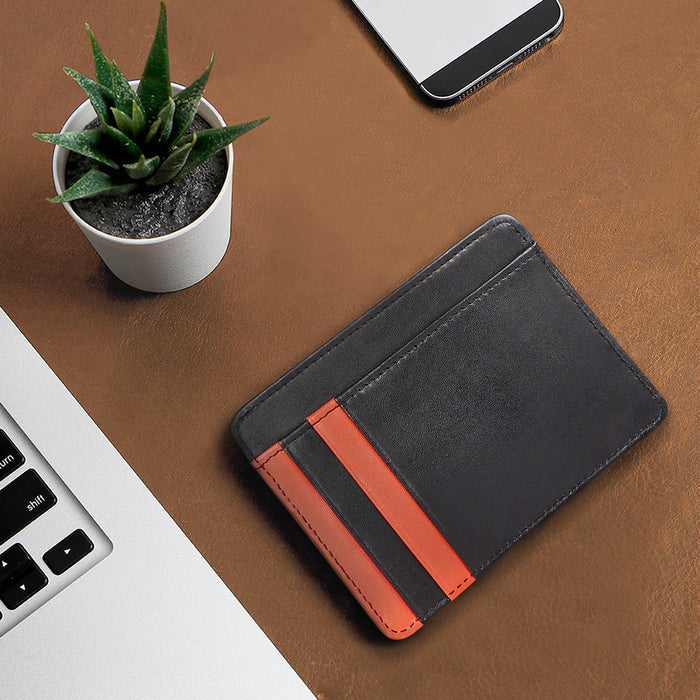 Le Mans W4 Black Leather Card Holder