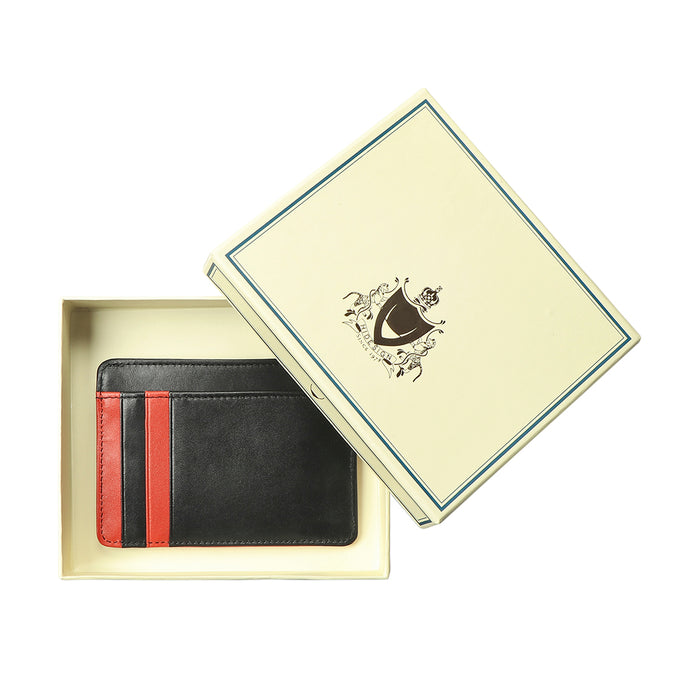 Le Mans W4 Black Leather Card Holder