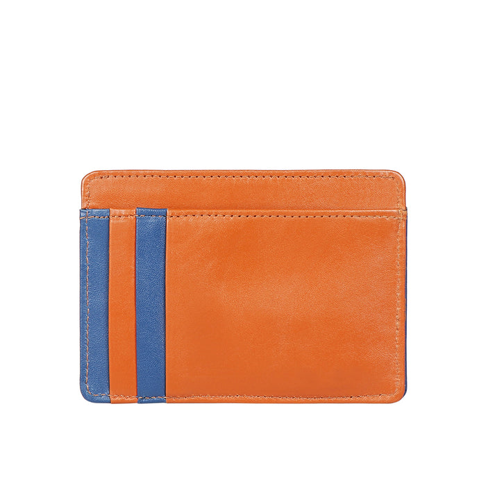 Le Mans W4 Orange Leather Card Holder