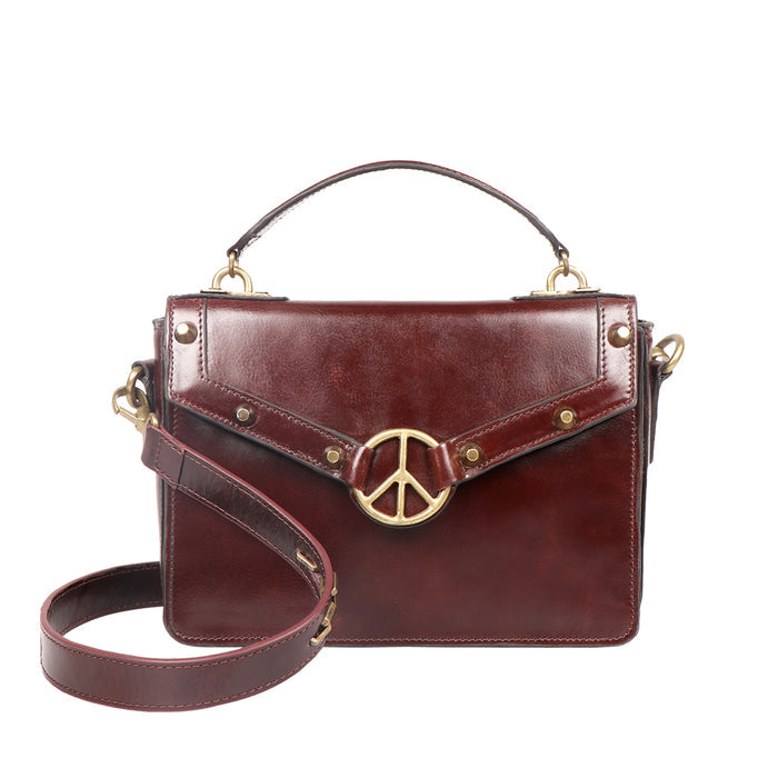 Lenin 01 Red Leather Sling Bag