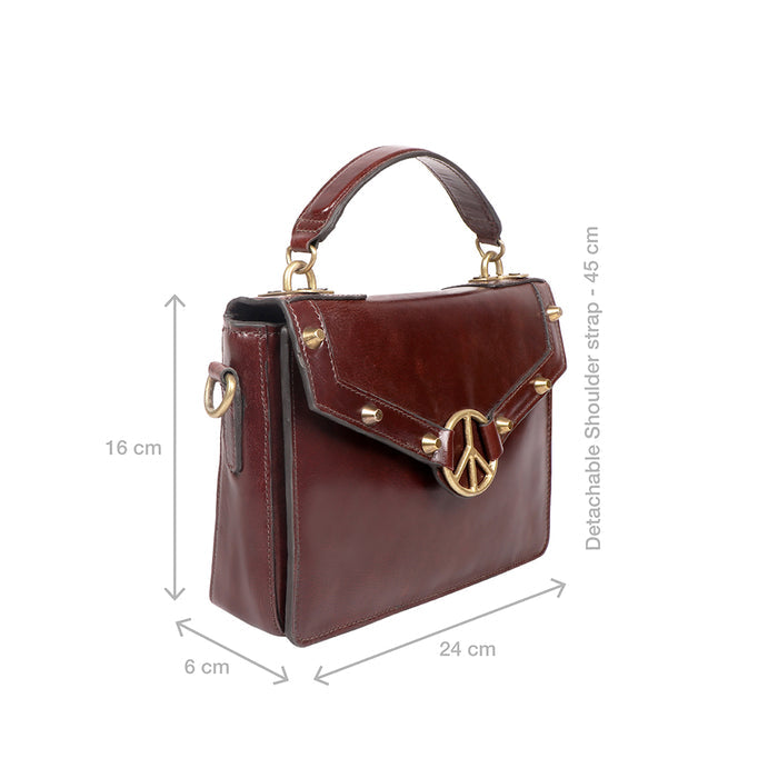 Lenin 01 Red Leather Sling Bag