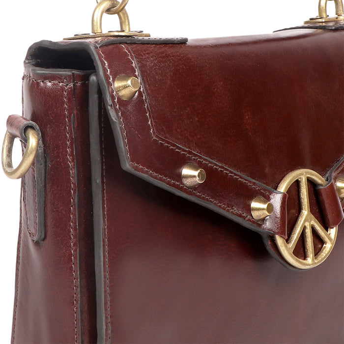 Lenin 01 Red Leather Sling Bag