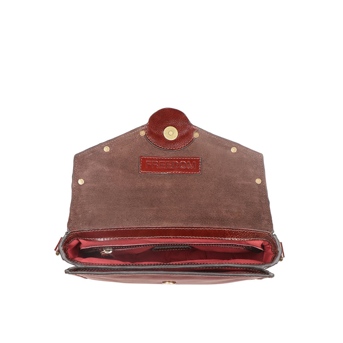 Lenin 01 Red Leather Sling Bag
