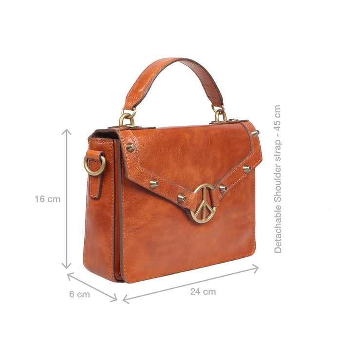 Lenin 01 Tan Leather Sling Bag