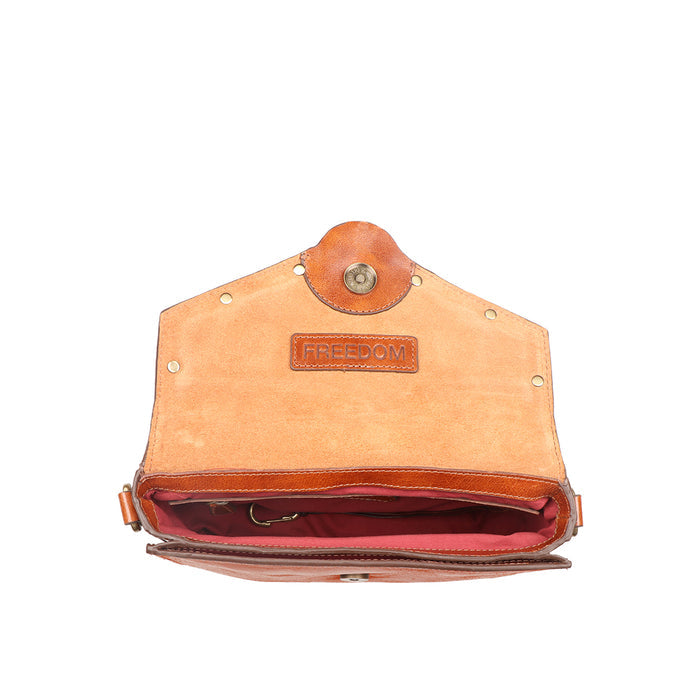 Lenin 01 Tan Leather Sling Bag