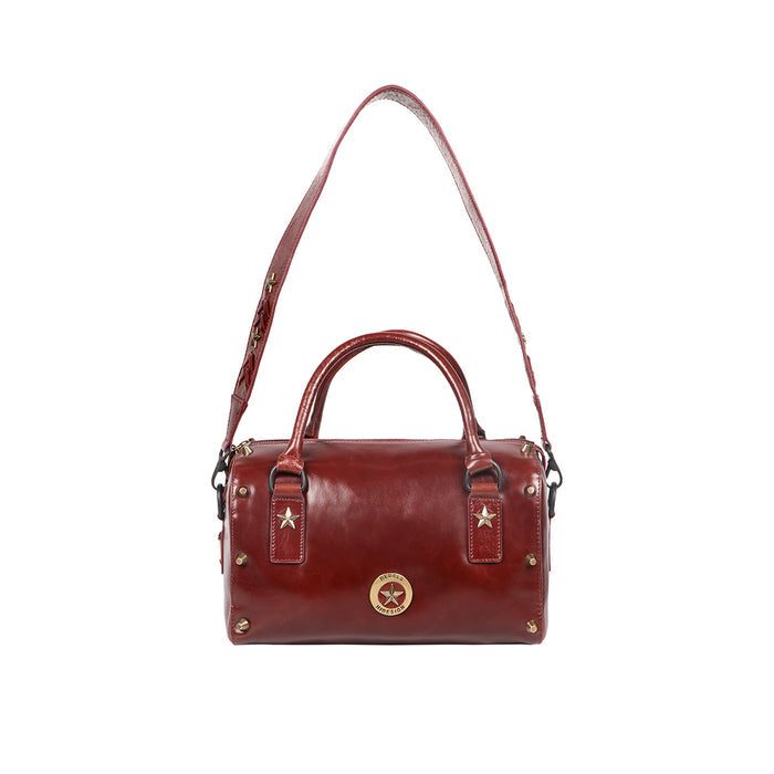 Lenin 02 Red Leather Duffle Bag