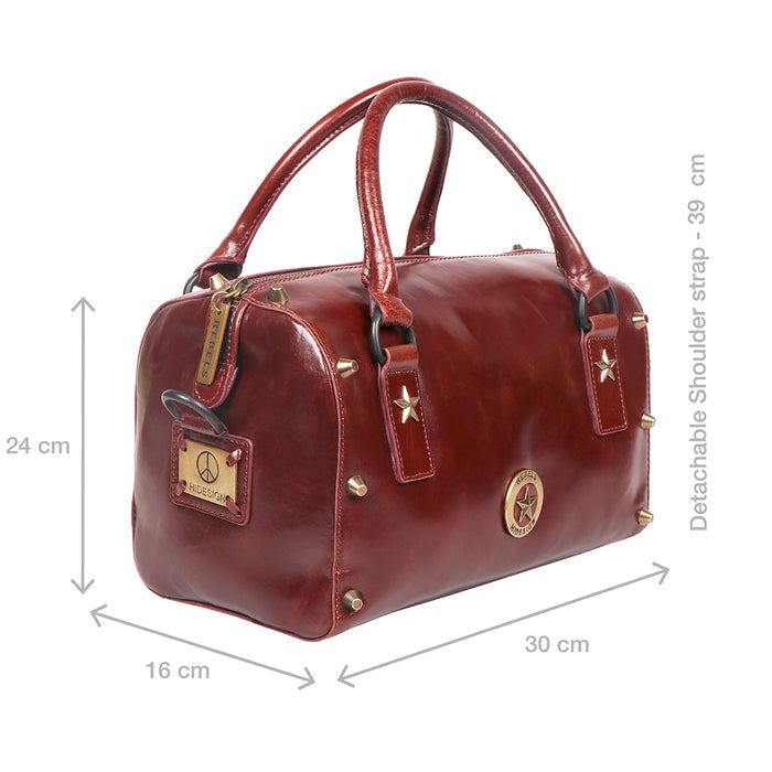 Lenin 02 Red Leather Duffle Bag