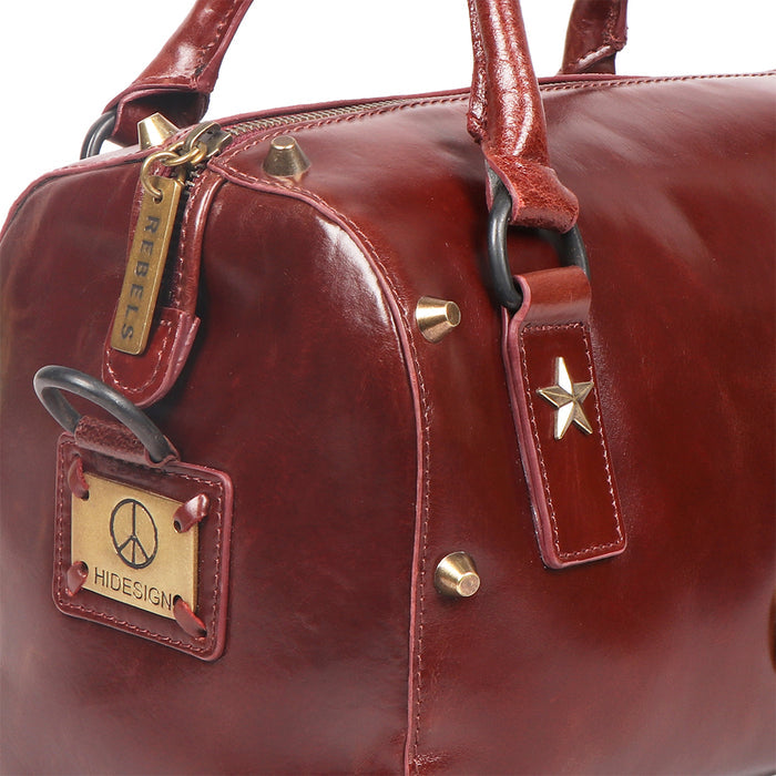 Lenin 02 Red Leather Duffle Bag