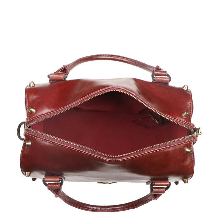 Lenin 02 Red Leather Duffle Bag