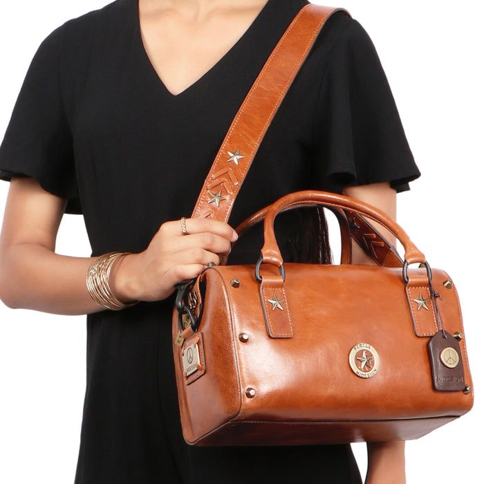 Lenin 02 Tan Leather Duffle Bag