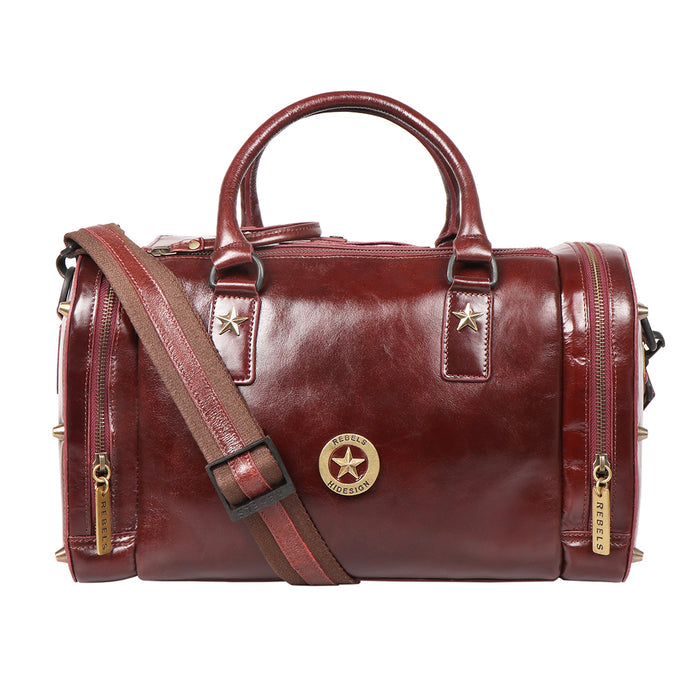 Lenin 03 Red Leather Duffle Bag