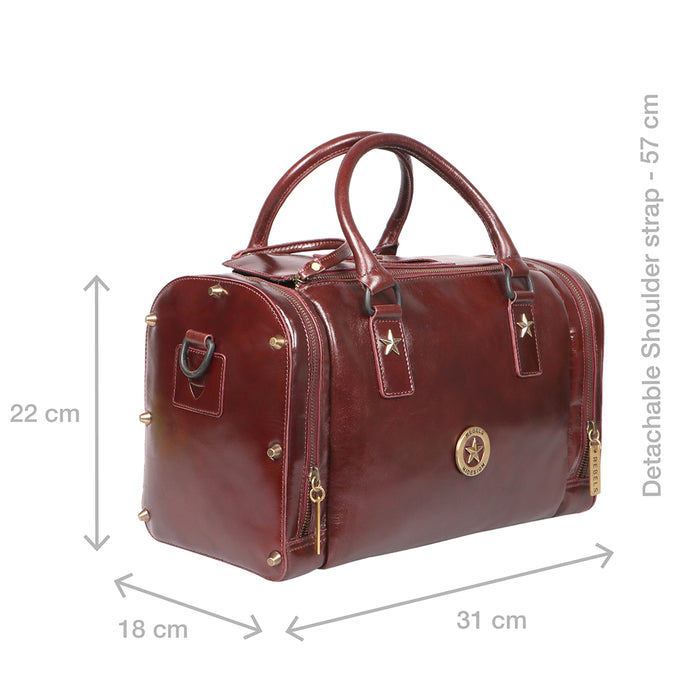 Lenin 03 Red Leather Duffle Bag