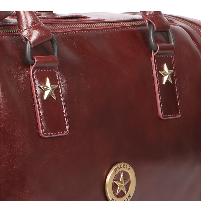 Lenin 03 Red Leather Duffle Bag