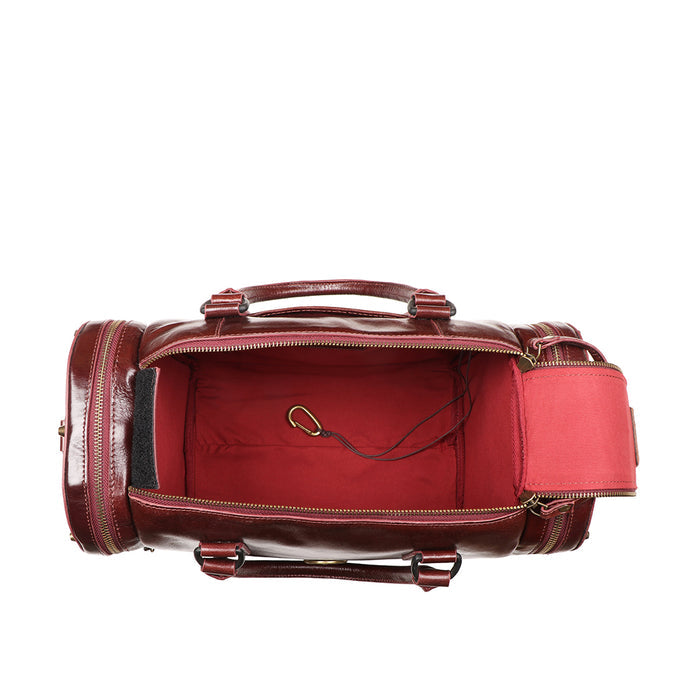 Lenin 03 Red Leather Duffle Bag