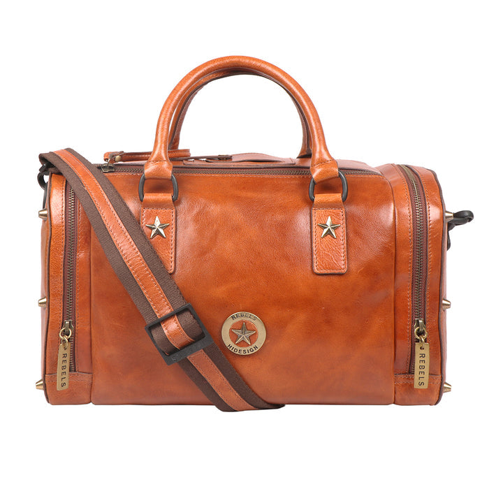 Lenin 03 Tan Leather Duffle Bag