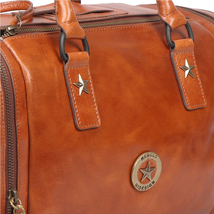 Lenin 03 Tan Leather Duffle Bag