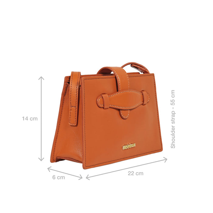 Letica 03 Orange Leather Crossbody
