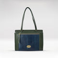 Libra 02 Sb Blue Leather Tote Bag