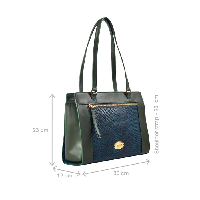 Libra 02 Sb Blue Leather Tote Bag