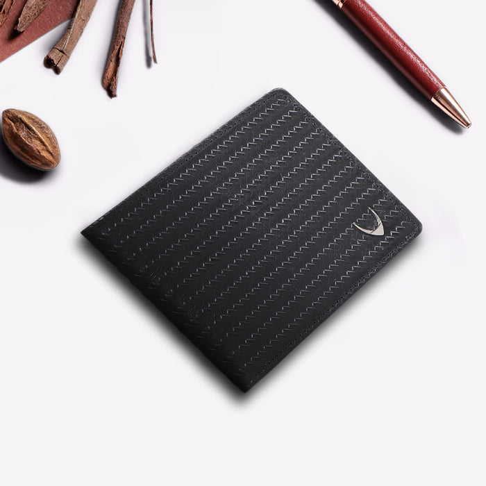 Libya Sb Black Leather Bi-Fold Wallet
