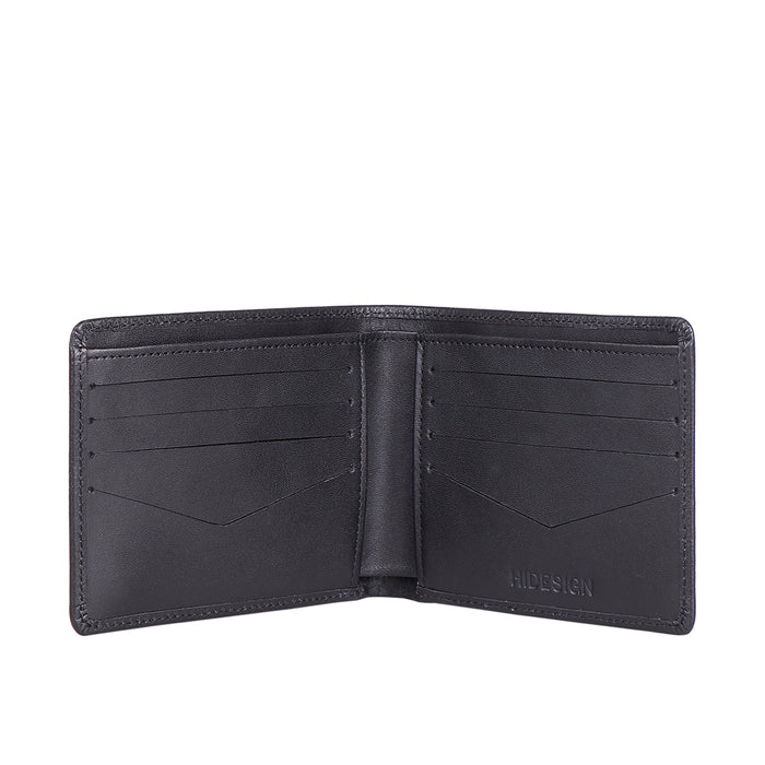 Libya Sb Black Leather Bi-Fold Wallet