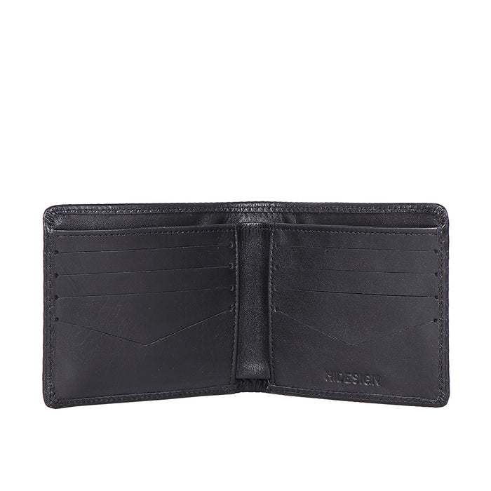 Libya Sb Black Leather Bi-Fold Wallet