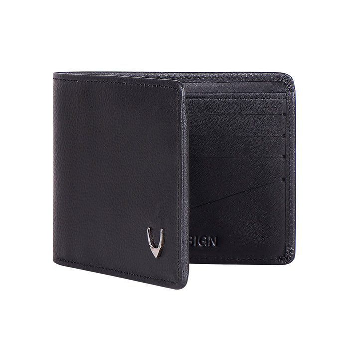 Libya Sb Black Leather Bi-Fold Wallet