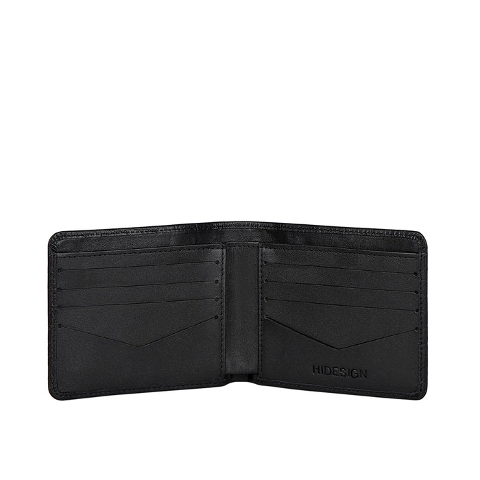 Libya Sb Black Leather Bi-Fold Wallet