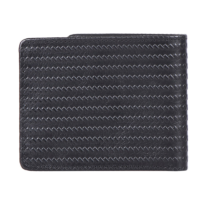 Libya Sb Black Leather Bi-Fold Wallet