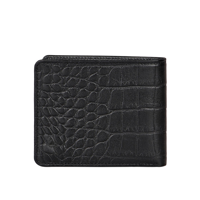 Libya Sb Black Leather Bi-Fold Wallet