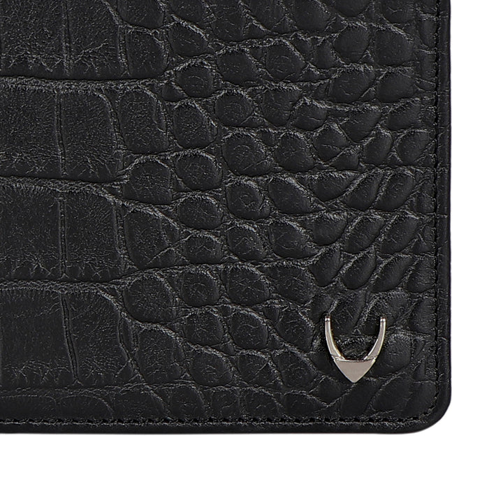 Libya Sb Black Leather Bi-Fold Wallet