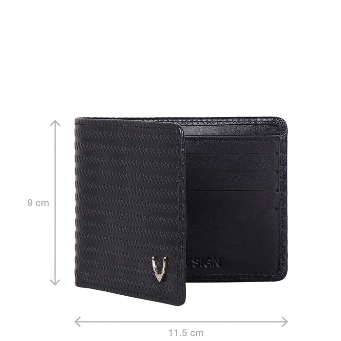 Libya Sb Black Leather Bi-Fold Wallet