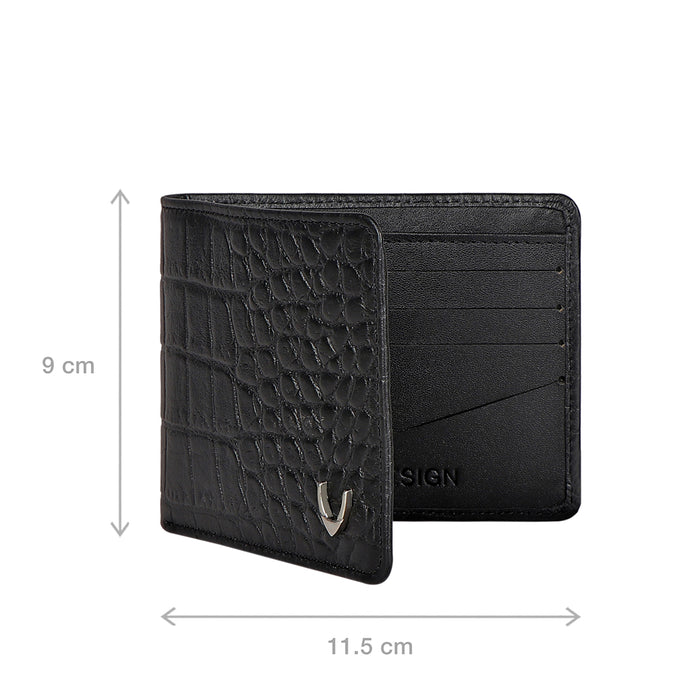 Libya Sb Black Leather Bi-Fold Wallet