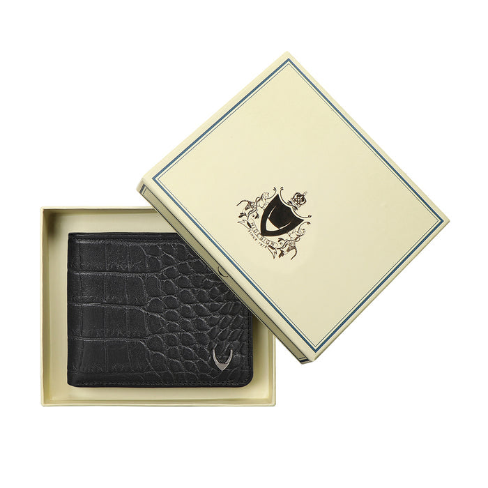 Libya Sb Black Leather Bi-Fold Wallet